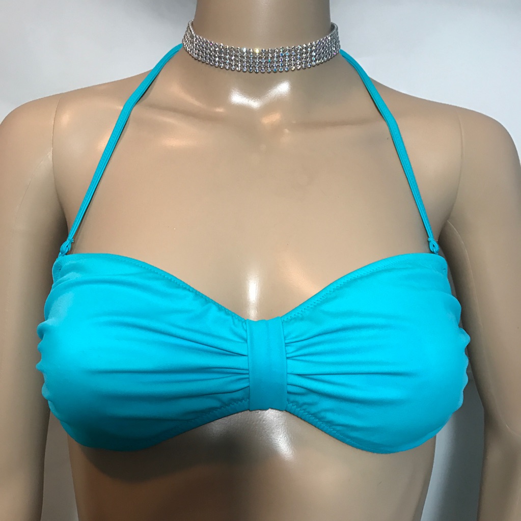 Vs Pink Blue Bikini Halter Top